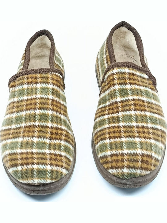 Heel Enclosed Men's Slipper Brown