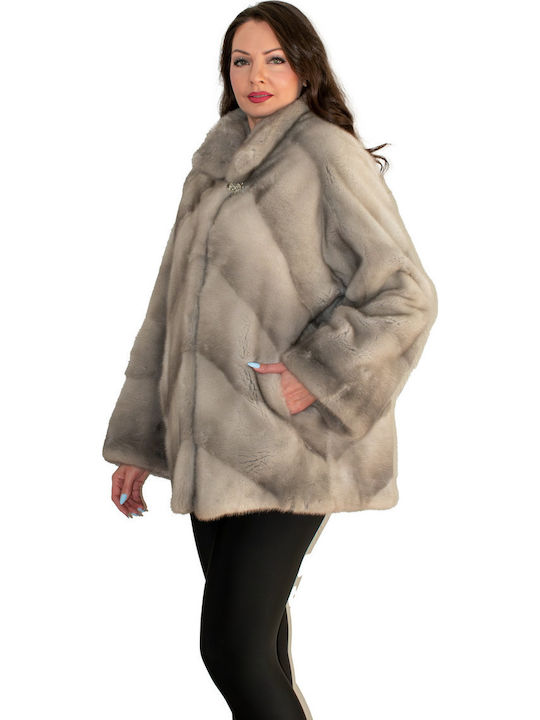 Scurtă Blană de damă Gray