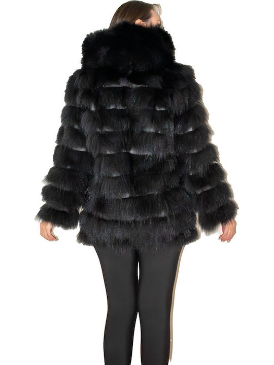 Women's Short Fur Black