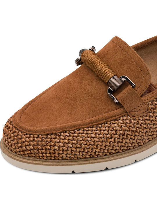 Δερμάτινα Γυναικεία Loafers σε Ταμπά Χρώμα