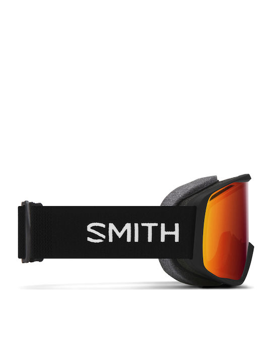 Smith Μάσκα Σκι & Snowboard Ενηλίκων Μαύρη με Φακό Καθρέπτη σε Μαύρο Χρώμα