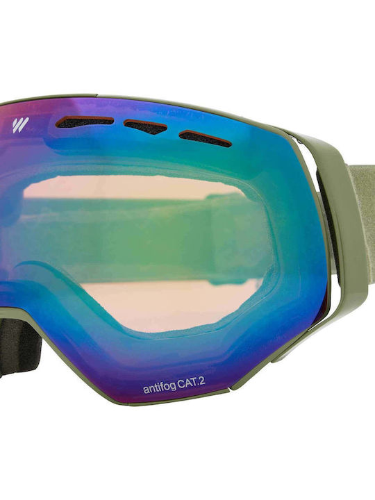 Witeblaze Ski & Snowboard Goggles Kids Green with Lens in Green Color