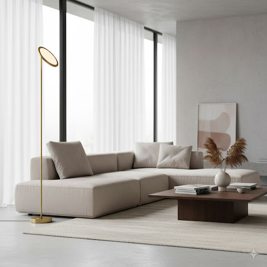Pakketo Rita LED Floor Lamp H160xW25cm. Gold