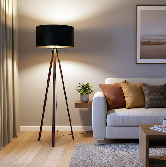 Pakketo PWL-1059 Lampa de podea Î140xL38cm. cu Soclu pentru Bec E27 Negru