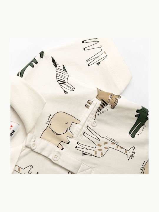 Funky Kids' Set with Shorts Summer 2pcs Ecru Funky Kids' Set with Shorts Summer 2pcs Ecru