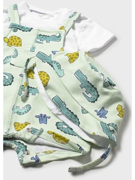 Kids Set With Dungarees Summer 3 Pieces Green