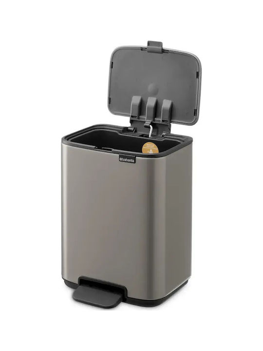 Brabantia Bo Pedal Metallisch Badezimmer Mülleimer 4Es