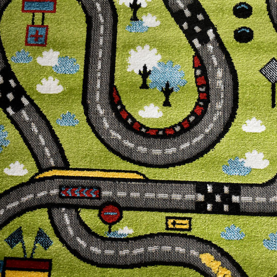 Saray Home 3d City Adventure Детско килимче Зелен 133x170см
