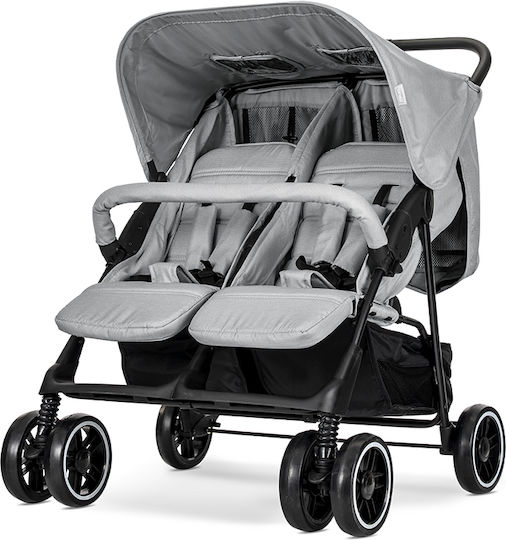 Lorelli Twin Adjustable Double Stroller Suitable for Newborn Grey 13.67kg