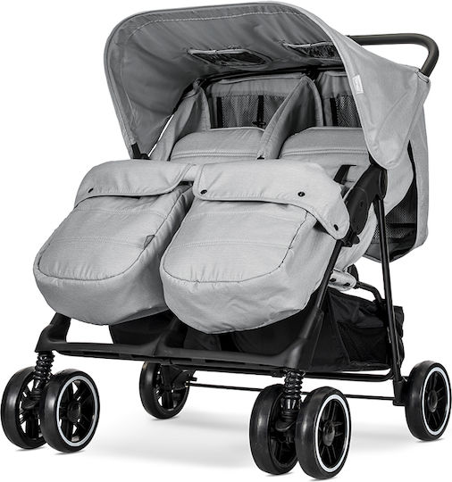 Lorelli Twin Adjustable Double Stroller Suitable for Newborn Grey 13.67kg