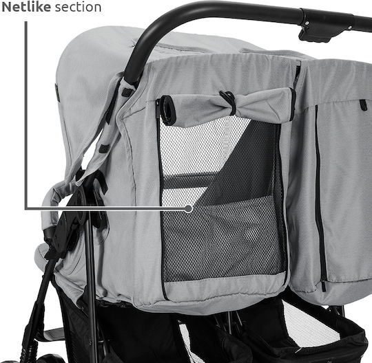 Lorelli Twin Adjustable Double Stroller Suitable for Newborn Grey 13.67kg