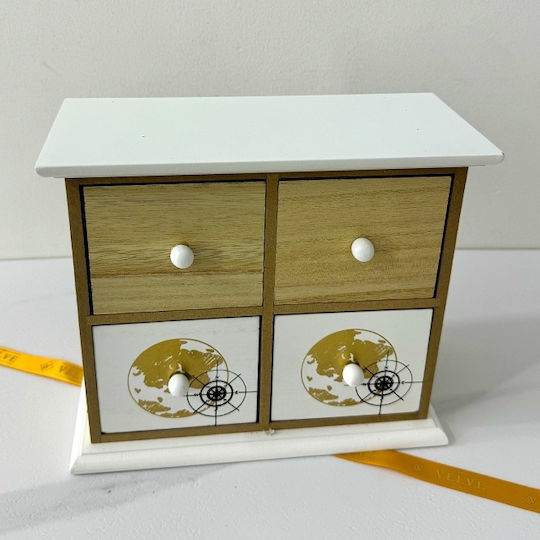 Velve Μίνι Συρταριέρα Ξύλινη 22x9x19cm