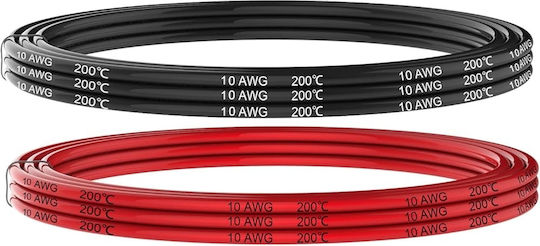 Καλώδιο Σιλικόνης 10 Awg 1 Μέτρο Μαύρο