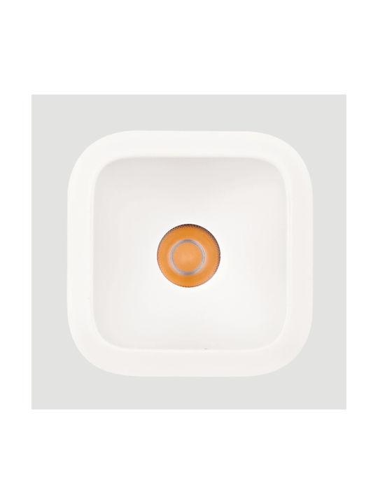 Zambelis Lights Τετράγωνο Χωνευτό Σποτ με Ενσωματωμένο LED και Θερμό Λευκό Φως Λευκό