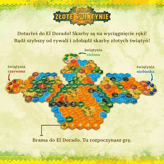 Board Game Expedition To El Dorado: Golden Temples for 2-4 Players 10+ Years Old (PL) Nasza Ksiegarnia