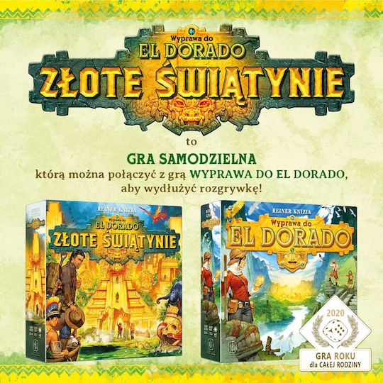 Board Game Expedition To El Dorado: Golden Temples for 2-4 Players 10+ Years Old (PL) Nasza Ksiegarnia