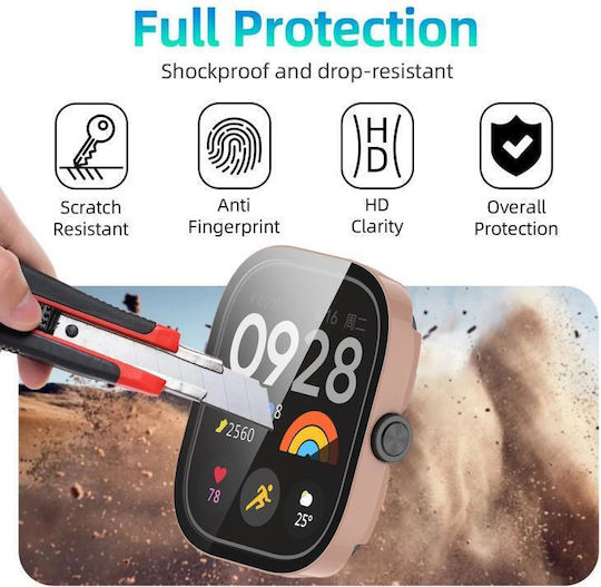 Redmi Watch 4 Xdfind Gehärteter Film Integrierter PC Watch Schutzabdeckung Rosa