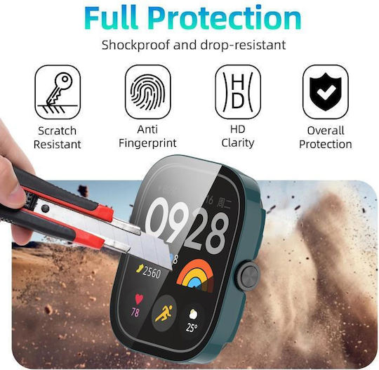 Redmi Watch 4 Xdfind Закален Стъклен Интегриран PC Протективен Калъф За Часовник В Борово Зелено