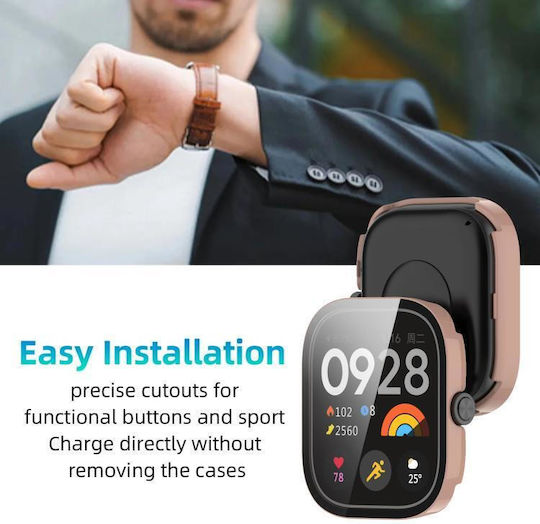 Redmi Watch 4 Xdfind Gehärteter Film Integrierter PC Watch Schutzabdeckung Rosa