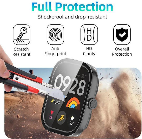 Redmi Watch 4 Xdfind Gehärtete Folie Integrierter Pc Watch Schutzcover Transparent Weiß