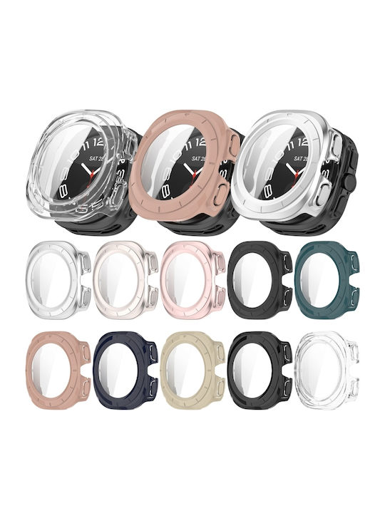 Samsung Galaxy Watch 7 40mm Tempered Film Integrated Waterproof Pc Watch Protective Cover Silver