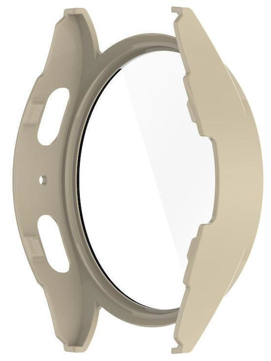 Samsung Galaxy Watch 7 40mm Tempered Film Integrated Waterproof Pc Watch Protective Cover Ivory