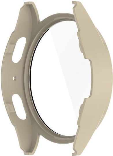 Samsung Galaxy Watch 7 40 mm Gehärtete Displayschutzfolie Integrierter Wasserdichter Pc Uhren Schutzabdeckung Elfenbein