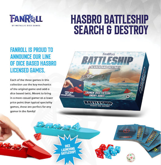 Brettspiel Battleship Search & Destroy für 2 Spieler 8+ Jahre MET11503 (EN) Fanroll