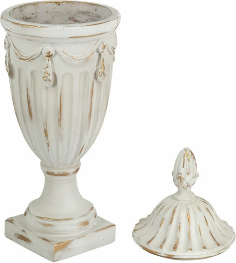 Artekko Decorative Vase Pedestal White Diameter 21xHeight 43cm