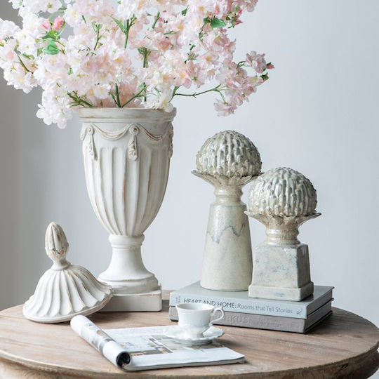 Artekko Decorative Vase Pedestal White Diameter 21xHeight 43cm