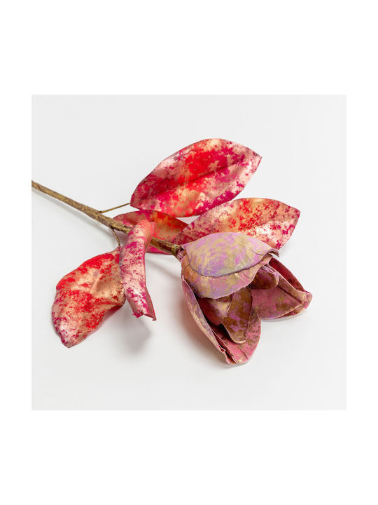 Magnolia Artificial Flower Fabric PVC Burgundy Gold 58 Set 12 Pieces 030775 Fabric PVC