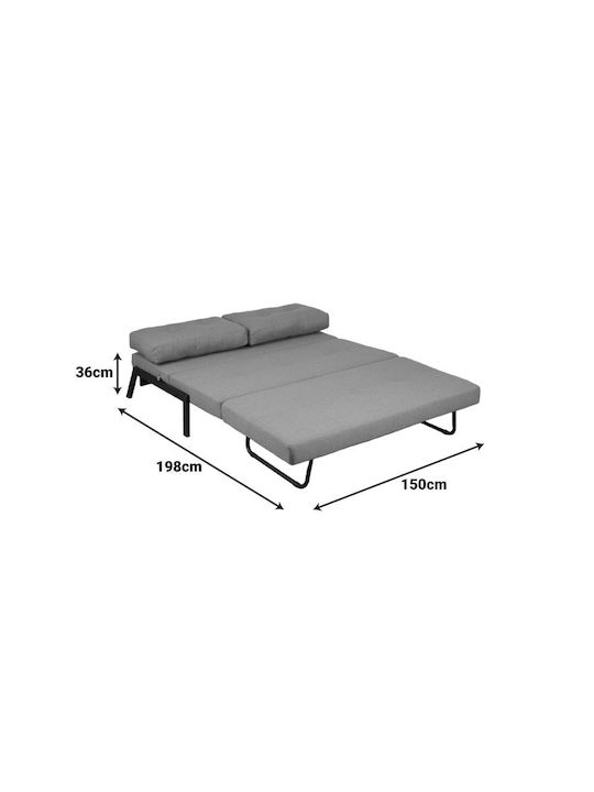 Fancy Two-Seater Couch Bed Yellow 150x92x77 cm