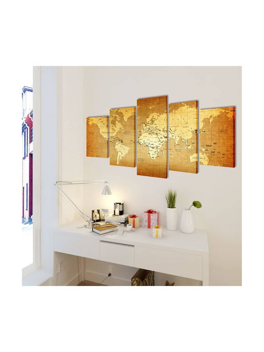 vidaXL Fivefold Painting on Canvas 200x100cm
