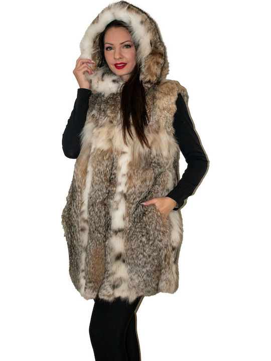 Women's Sleeveless Short Fur Multicolour