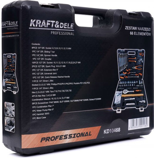 Kraft & Dele Βαλίτσα Πολλαπλών Θέσεων με 66 Εργαλεία