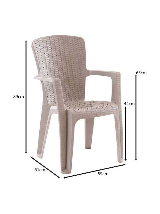 Gartenstühle Rattan Seitencappuccino E3031,1 59x61x89cm