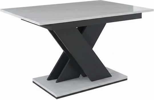 Elara Table Dining Room Extendable Wooden Leuko-gkri 120(+40)x80x75cm
