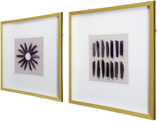 Artekko Purple Wall Decor Made of Plastic 60x3x60cm 2 Pieces