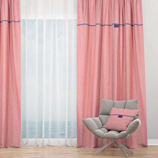 Nautica Curtain with Pencil Pleat Red 145x270cm
