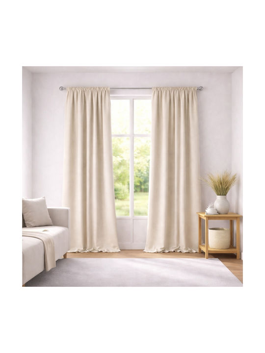 My Home Luxury Verdunkelungsvorhang mit Bleistiftfalten Dellia Ecru 280x300cm