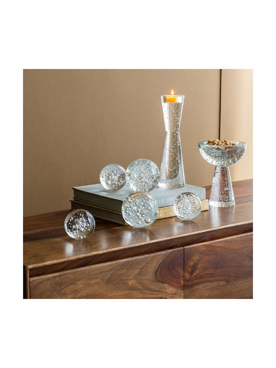 Decorative Glass Spheres Set 2 Pieces 70372-sa 9.9x9.9x9.9cm Clear Glass