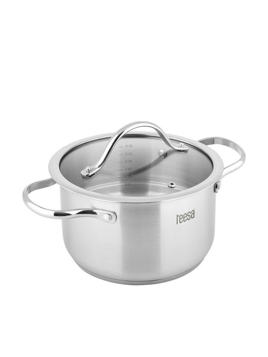 Teesa Cook Expert Master Stainless Steel Pots Set with Ceramic Interior Coating 6 Pieces