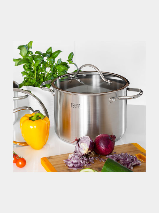 Teesa Cook Expert Master Stainless Steel Pots Set with Ceramic Interior Coating 6 Pieces
