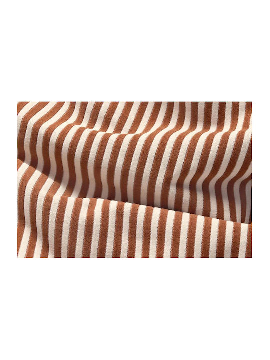 Πουφ Hocker Point Terry Cognac Creme 50x50x35cm