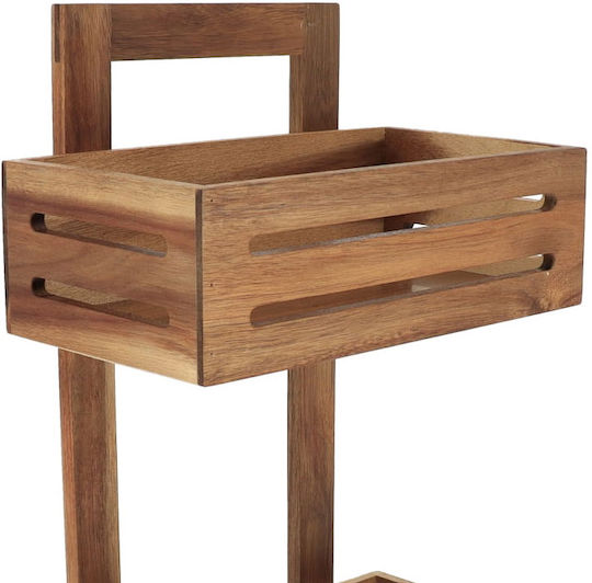 Montat pe perete Raft Baie Lemn cu 2 Rafturi 28x17x45cm Maro