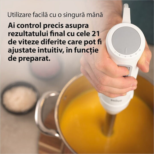 Braun MultiQuick 5 Ραβδομπλέντερ με Ανοξείδωτη Ράβδο 1000W Λευκό