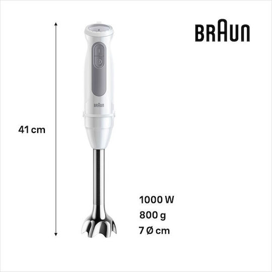 Braun MultiQuick 5 Ραβδομπλέντερ με Ανοξείδωτη Ράβδο 1000W Λευκό