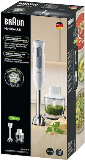 Braun MultiQuick 5 Ραβδομπλέντερ με Ανοξείδωτη Ράβδο 1000W Λευκό
