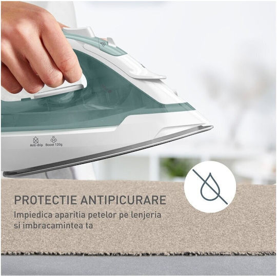 Tefal Virtuo Fier de Călcat cu Aburi 2000W cu Talpă Ceramică și Debit Continu de Abur 27g/min