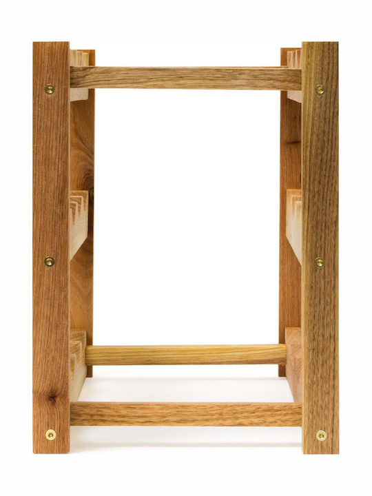 Wine Bottle Rack Relaxdays Made Walnut Wood Natural 12 Bottles 28 X 42.5 X 21 Cm